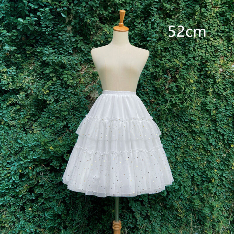 パニエ 2段ワイヤー 調節可能 ミディ丈 星柄 ロリィタ バレエ ダンス