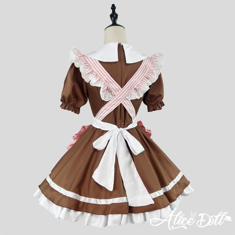 メイド服 メイド ワンピース エプロン カチューシャ 猫の肉球 ストライプ 半袖 ミニ丈 コスプレ ドレス