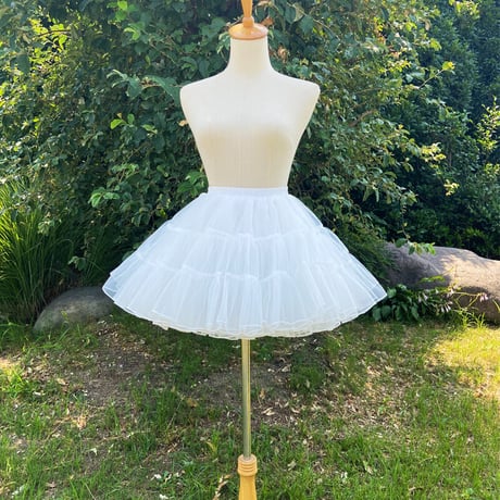パニエ チュール 超ミニ 35cm 4層 ボリューム チュチュ ダンス ステージ衣装 白 黒 無骨 ふわふわ コスプレ