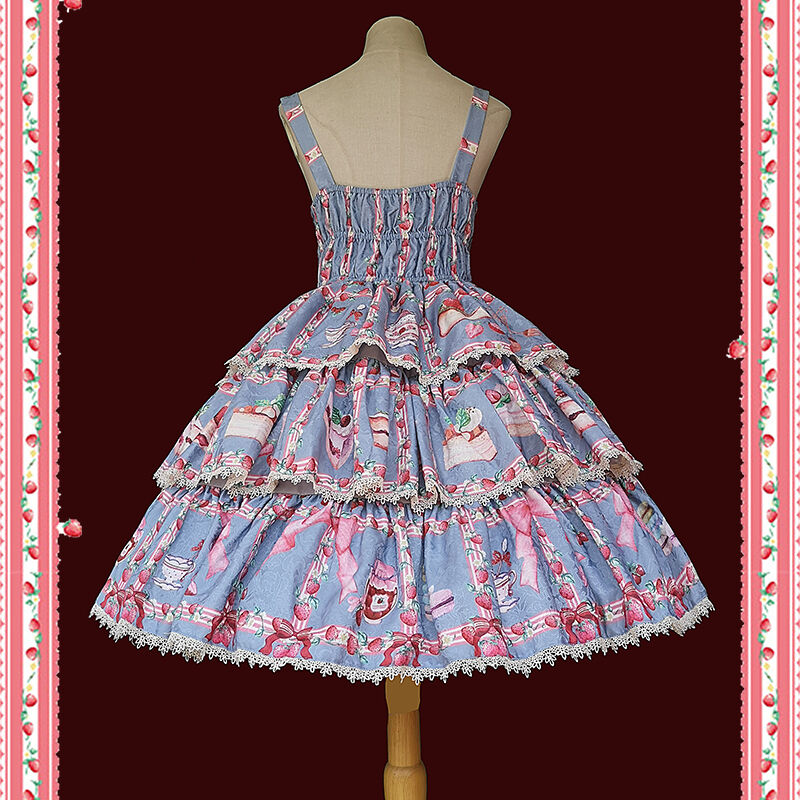 Lolita ロリータ ジャンパースカート ワンピース ドレス プリント