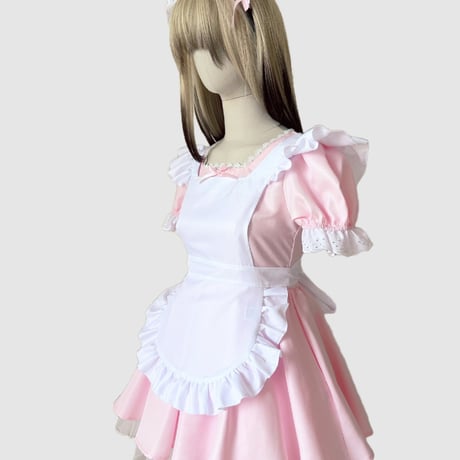 コスプレ メイド服 メイド ゆめかわいい ワンピース エプロン カチューシャ 半袖 ミニ丈 ミニスカ