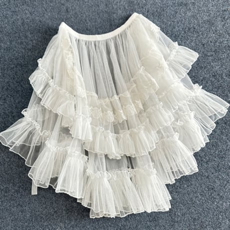 ロリータ オーバースカート スカートカバー Lolita チュールスカート シースルースカート メッシュ レース
