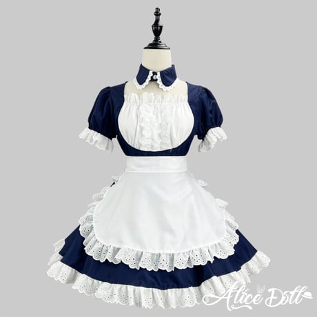 コスプレ メイド服 メイド ロリィタ ４点セット ゆめかわいい ワンピース エプロン カチューシャ 半袖