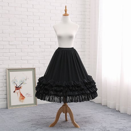 即納 パニエ ロリータ ロング 70cm  スカート ドレス 骨あり  ゴシック ゴスロリ  ロリィタ