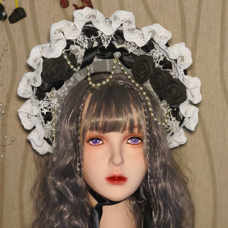 ロリータ ボンネット 帽子 ヘッドドレス ヘアアクセサリー 4カラー