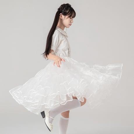 パニエ ボリュームアップ60cm丈 ロング丈 大人用 Aライン 膝下 結婚式 ウェディングドレス  ロリータ ゴスロリ 多層オーガンジー
