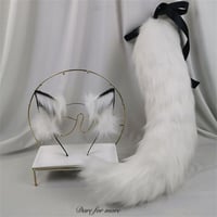 ロリータ 甘ロリハントメイド きつね 狐 お耳 可愛い もこもこ  ふわふわ しっぽ 尾  ヘアバンド ヘア飾り ハロウィン