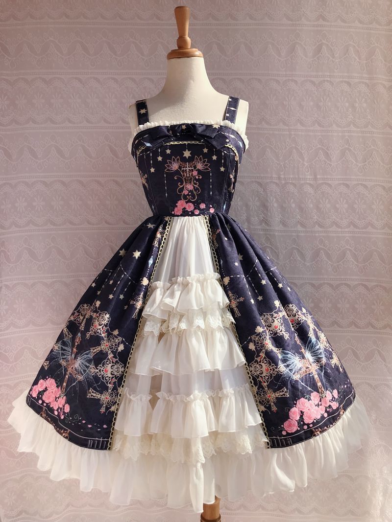 ロリータ オリジナル ワンピース 冬 ジャンパースカート クジャク