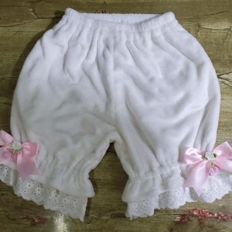 ロリータ カボチャパンツ 秋 冬 ドロワーズ ふわふわ もふもふ 暖か レース レギンス オーバーパンツ ペチパンツ ペチコート