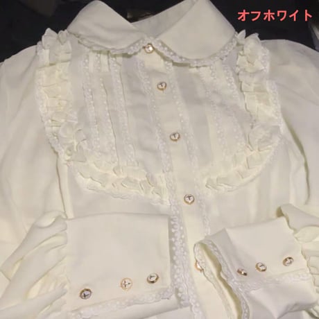 ロリータ レディース  ブラウス ビショップスリーブ スリム  優雅 ホワイト ブラック