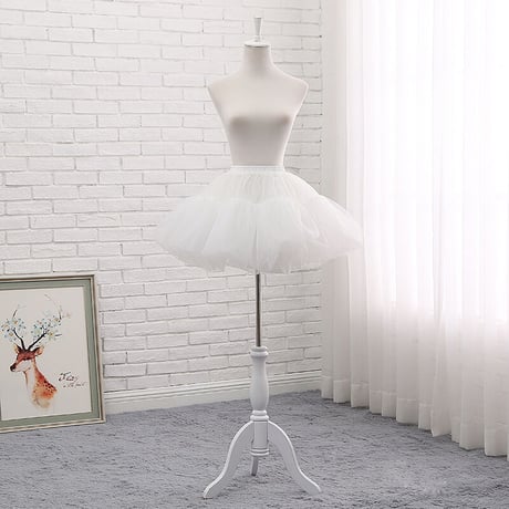 パニエ ロリータ ロリィタ チュチュ ふんわり ボリューム 着丈 40cm 46cm 骨なし ペチコート ミニ丈 ミディアム丈