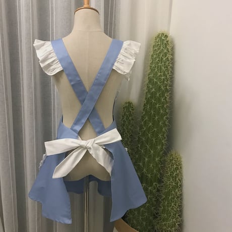 エプロン メイド ロリータ ポケット付き ハート リボン フリル 可愛い コスプレ