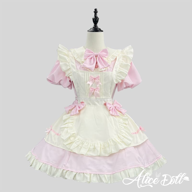 クラシカル ロリータ メイド服 ワンピース エプロン カチューシャ 付け