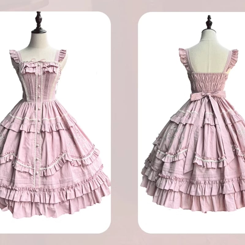 ロリータ フリル レース ジャンパースカート ジャンスカ ワンピース