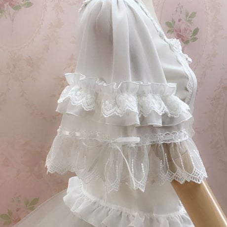 ロリータ レディース トップス ブラウス 春 夏 半袖 姫袖 かわいい 快適 3色 白 黒 アプリコット