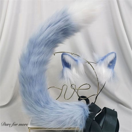猫 ロリータ ねこ耳 モコモコ しっぽ リアル ヘアバンド ヘア飾り カチューシャ 小物