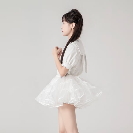 日常ボリューム パニエ ミニ丈 30cm丈 ショート丈 オーガンジー 華やか ボリュームアップ フリル