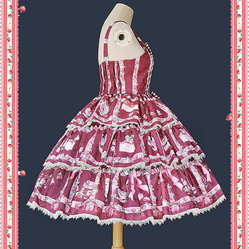 Lolita ロリータ ジャンパースカート ワンピース ドレス プリント