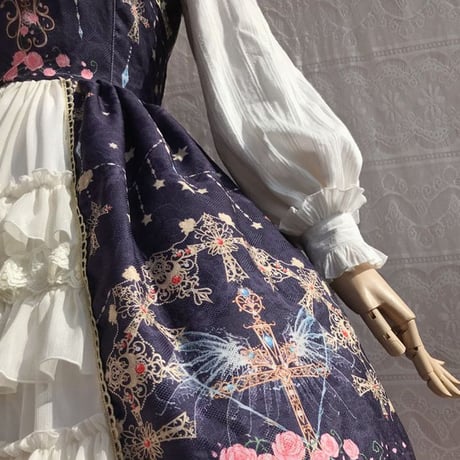 ロリータ ブラウス レディース トップス シャツ 長袖  ガーリー ハイネック かわいい 暖か