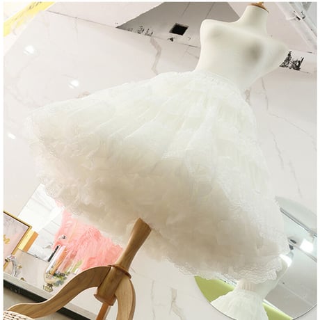 ロリータ パニエ ロング丈 65cm ホワイト ブラック スカート インナースカート ボリューム たっぷり