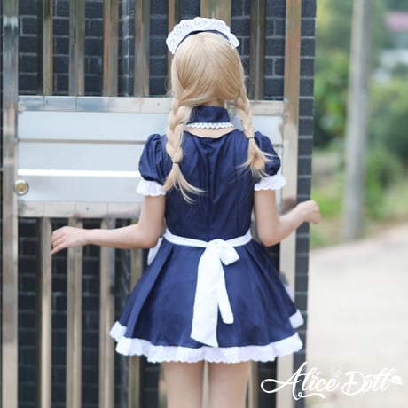 コスプレ メイド服 メイド ロリィタ ４点セット ゆめかわいい ワンピース エプロン カチューシャ 半袖