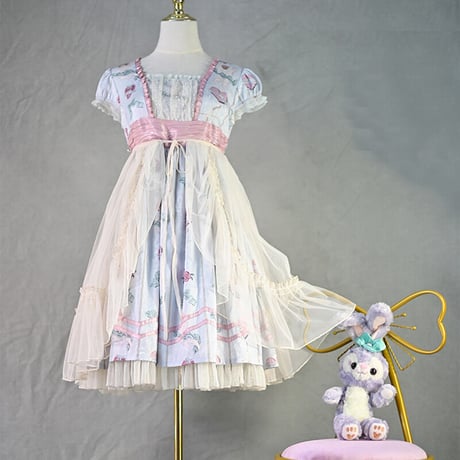 ロリータ オーバースカート 丈63cm チュール 宮廷風 ウエディング ラブリー かわいい クラシカル ふわふわ