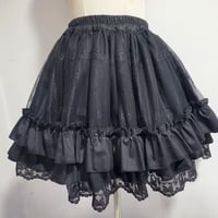 スカート レディース パニエ ロリータ ロリィタ 刺繍  フリル ブラック ホワイト かわいい