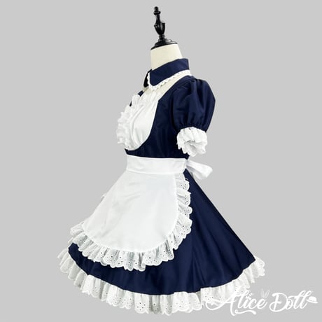 コスプレ メイド服 メイド ロリィタ ４点セット ゆめかわいい ワンピース エプロン カチューシャ 半袖