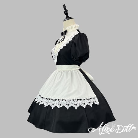 クラシカル メイド服 ワンピース＆エプロンセット ロング丈 ショート丈 付け袖 2WAY 長袖