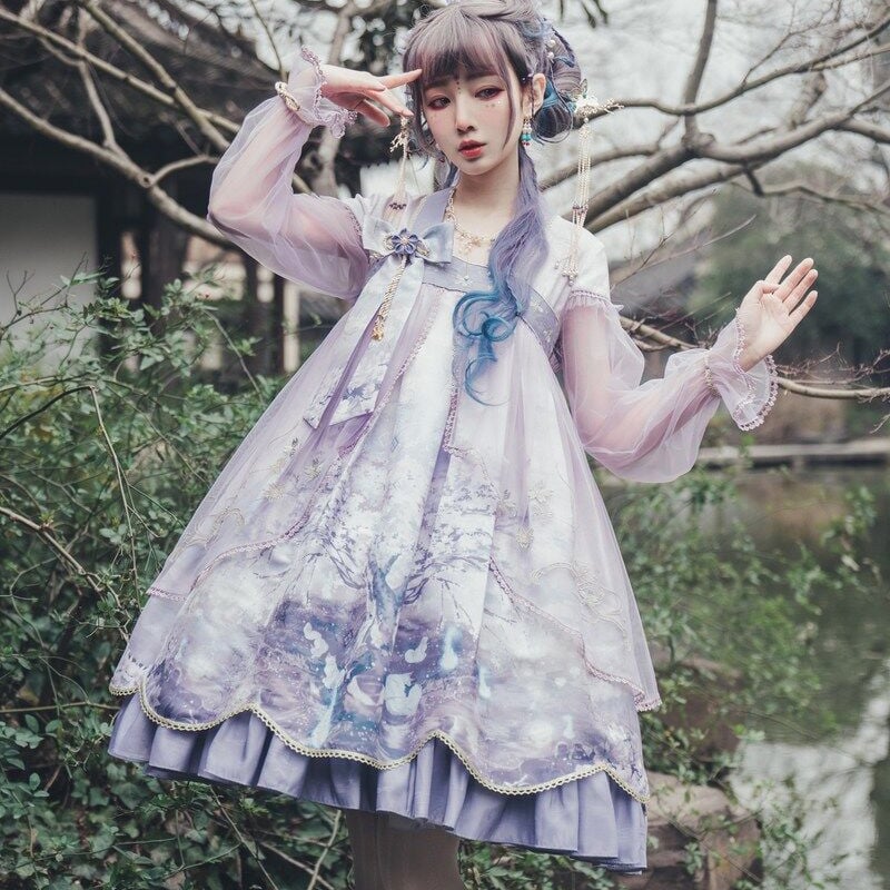 中華ロリータ 桜 幻想的 ゆめかわいい ロリィタ ワンピース コスプレ