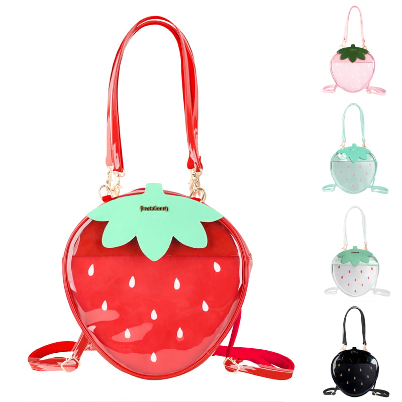 いちごバッグ 苺バッグ 甘ロリ ニットバッグ 立体いちご リボンバッグ ピンク ロリータ ロリィタ バッグ 痛バッグ Lolita 苺 いちご ストロベリー 痛