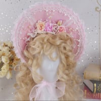 ロリータ 帽子 ボンネット ピンク ロリィタ クラロリ 甘ロリ ゆめかわいい レース フリル レディース ヘッドドレス