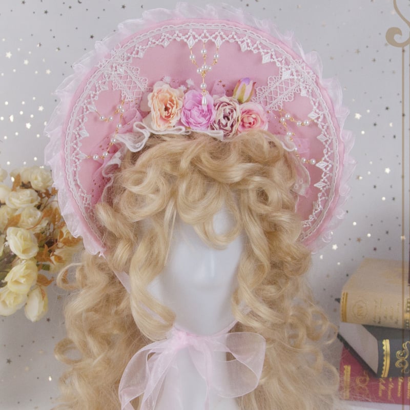 ロリータ 帽子 ボンネット ピンク ロリィタ クラロリ 甘ロリ ロリータ 帽子 ボンネット ピンク ロリィタ クラロリ 甘ロリ