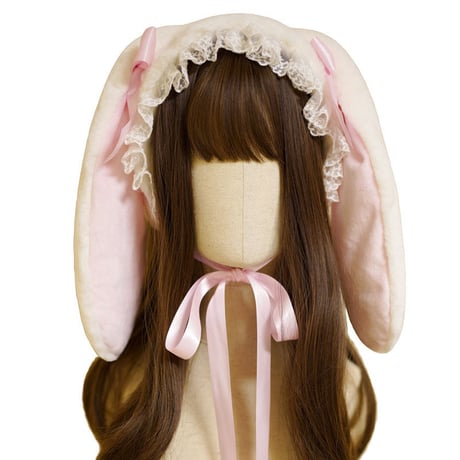 ロリータ  ヘッドドレス うさぎ お耳 レース Lolita甘ロリ たれ耳 へアドレス カチューシャ  兎