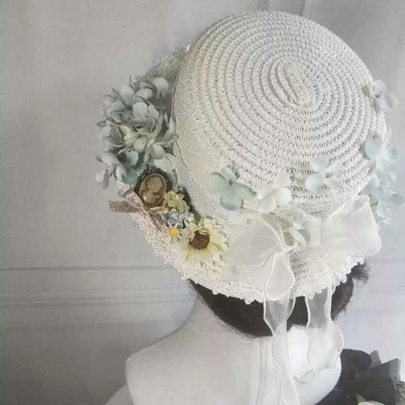 ロリータ 麦わら帽子 レディース クラロリ 甘ロリ 春夏 ヘッドドレス