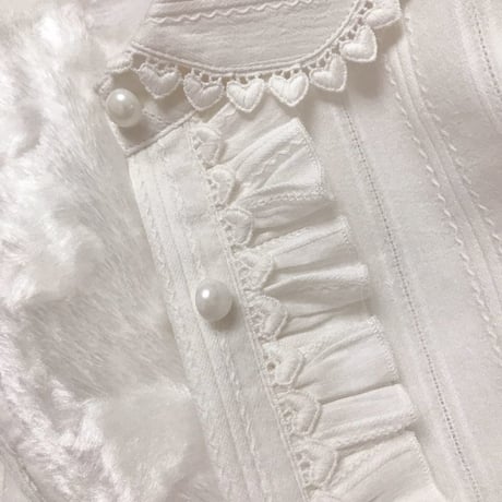 ブラウス ロリータ シャツ 長袖 冬 秋春 レディース フリル かわいい XS - 3XL ジャガード織 裏起毛 選べる生地