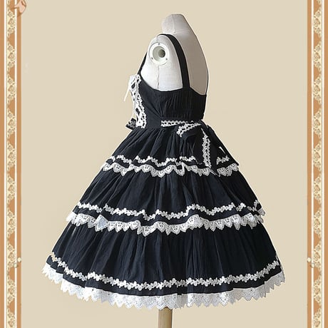 ロリータ ワンピース ジャンパースカート ロリィタ 可愛い 定番 メイド服 プリンセス お姫様 配色 ゴスロリ
