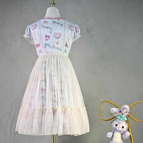 ロリータ オーバースカート 丈63cm チュール 宮廷風 ウエディング ラブリー かわいい クラシカル ふわふわ