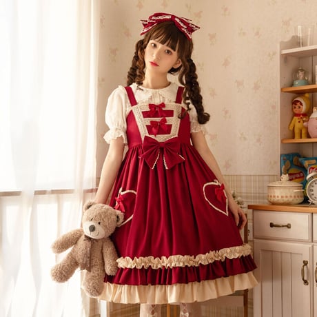 秋の新作 ロリータ ワンピース ジャンスカ 甘ロリ クラシック ロリィタ 普段着 レディース かわいい
