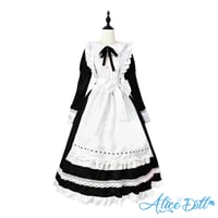 メイド服 クラシカル ロング丈 ワンピース エプロン ヘッドドレス 長袖 半袖 クラシック ドレス ロリータ