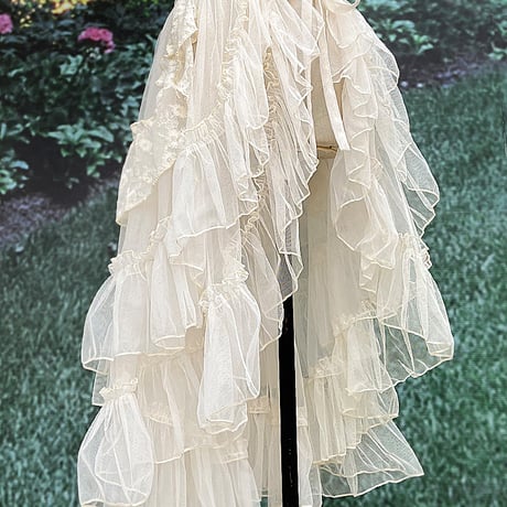ロリータ オーバースカート スカートカバー Lolita チュールスカート シースルースカート メッシュ レース