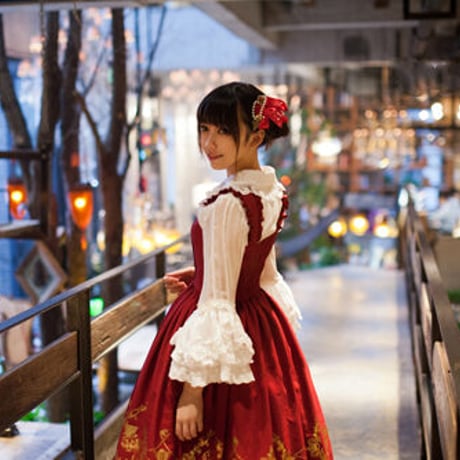 ロリータ ワンピース ジャンパースカート ロング 秋冬 ドレス 優雅 コスプレ
