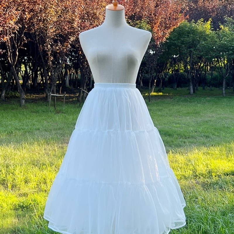 パニエ ロングパニエ ボリューム 2層オーガンジー ロング丈 70cm パニエ ロングパニエ ボリューム 2層オーガンジー ロング丈 70cm