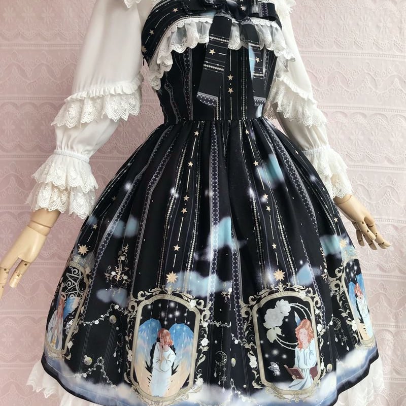 ロリータ ジャンパーワンピース スカート プリント 大天使 アウリエル 