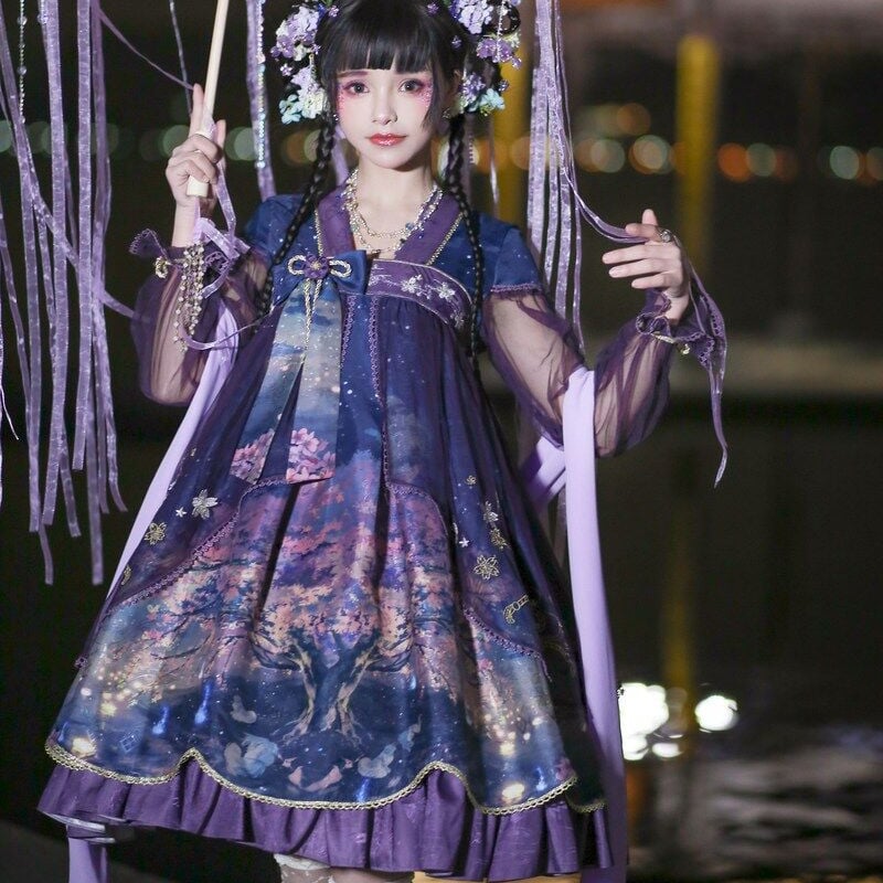 中華ロリータ 桜 幻想的 ゆめかわいい ロリィタ ワンピース コスプレ