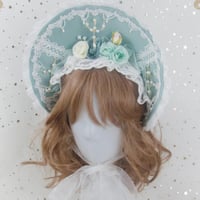 ロリィタ ロリータ ボンネット 帽子 ヘッドドレス ライトグリーン 髪飾り クラシカル クラロリ 清楚