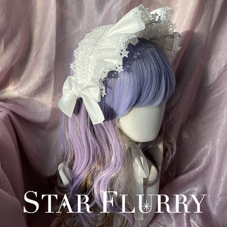 ロリータ ボンネット クラロリ ゴスロリ 帽子 リボン スター 星 レディース ブラック ゴールドレース 薔薇 フリル