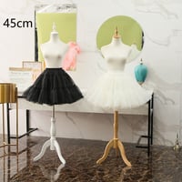 フリルいっぱい パニエ ボリューム 春夏 ロリータ コスプレ コスチューム 白 黒 45cm 普段使い オーガンジー