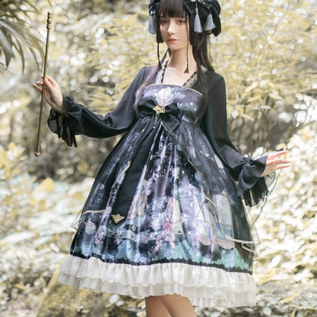 ロリータ ワンピース 長袖 チャイナドレス コスプレ レディース 双子コーデ 中国 中華 衣装 漢服