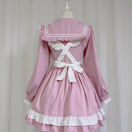 メイド服 セーラー ワンピース セーラー服 メイド 制服 ロリータ ドレス エプロン ゴスロリ 甘ロリ